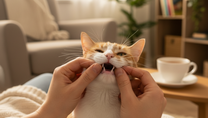 Recognizing cat gum disease early
