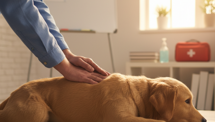 Performing CPR On A Choking Dog