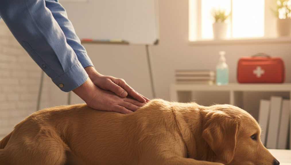 Performing CPR On A Choking Dog