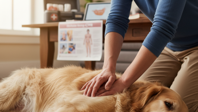 Performing CPR on a Choking Dog